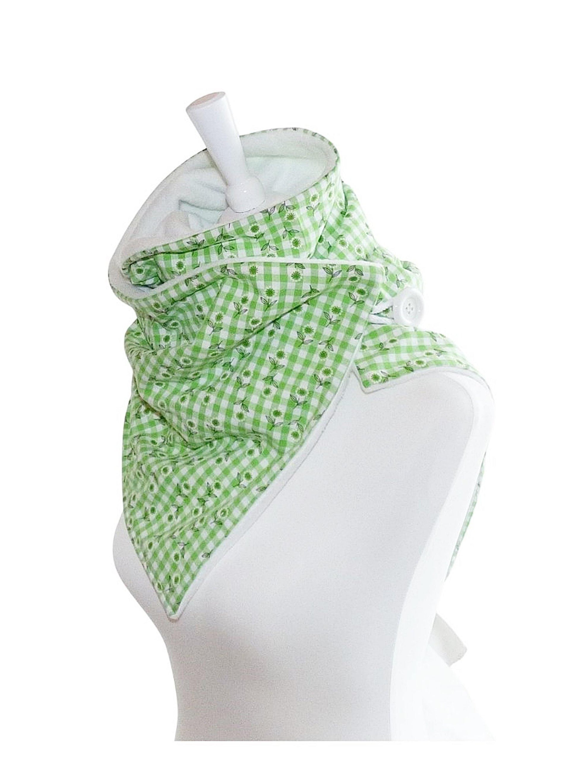 Wickelschal Baumwolle apfelgrün weiß